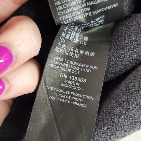 THE KOOPLES Jeans Faded Black Denim Coat Gilet Vest Sleeveless Jacket Hood XS - Picture 7 of 11